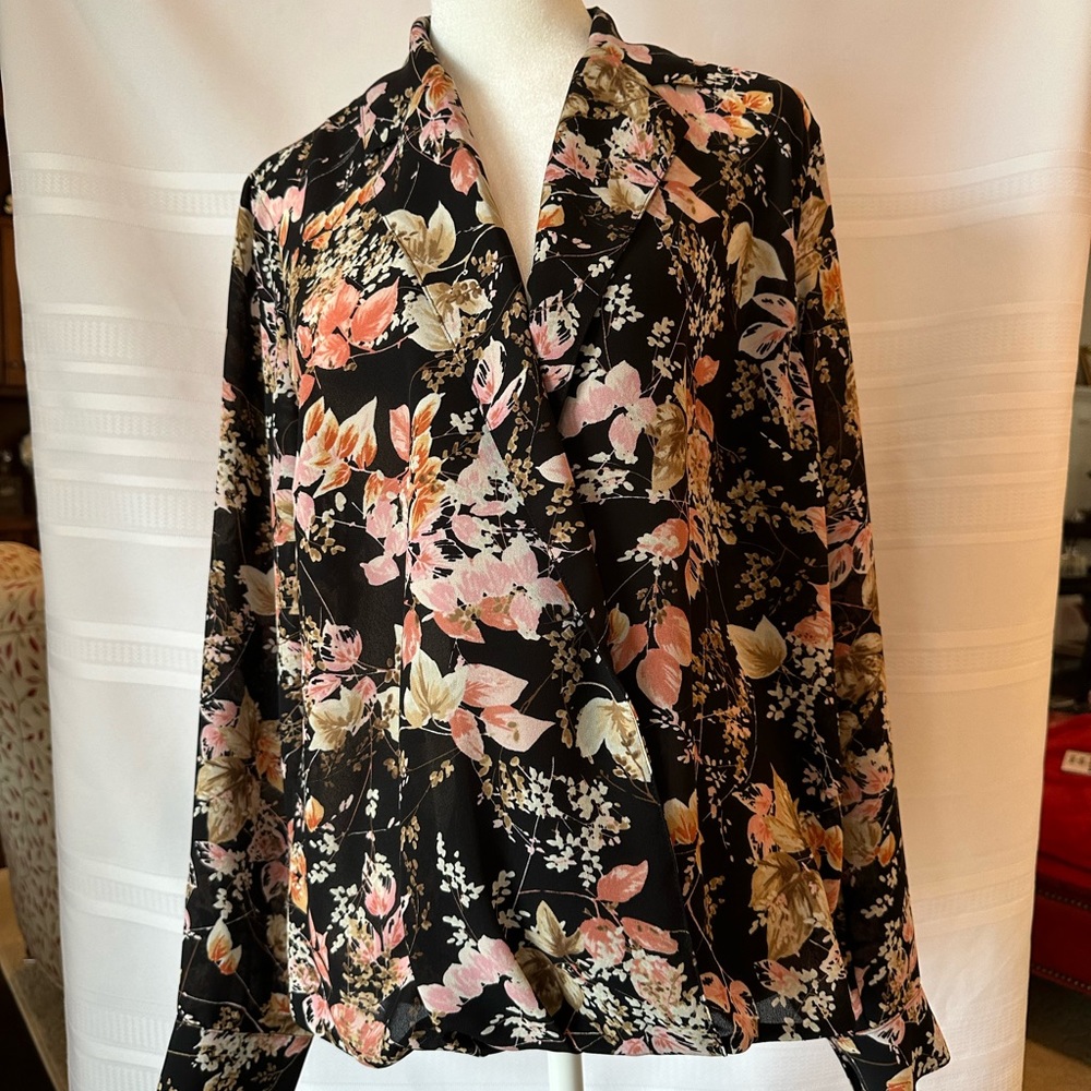 Long sleeve collared blouse, for office or dinner.  Sz S, JJill.